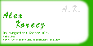 alex korecz business card